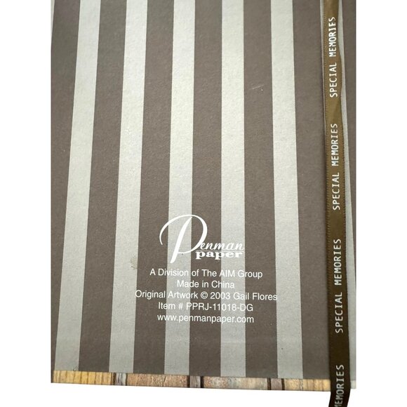 Penman Paper Spiral Journal With Hydrangea Floral Design On Woodgrain Cover Line - Picture 8 of 8